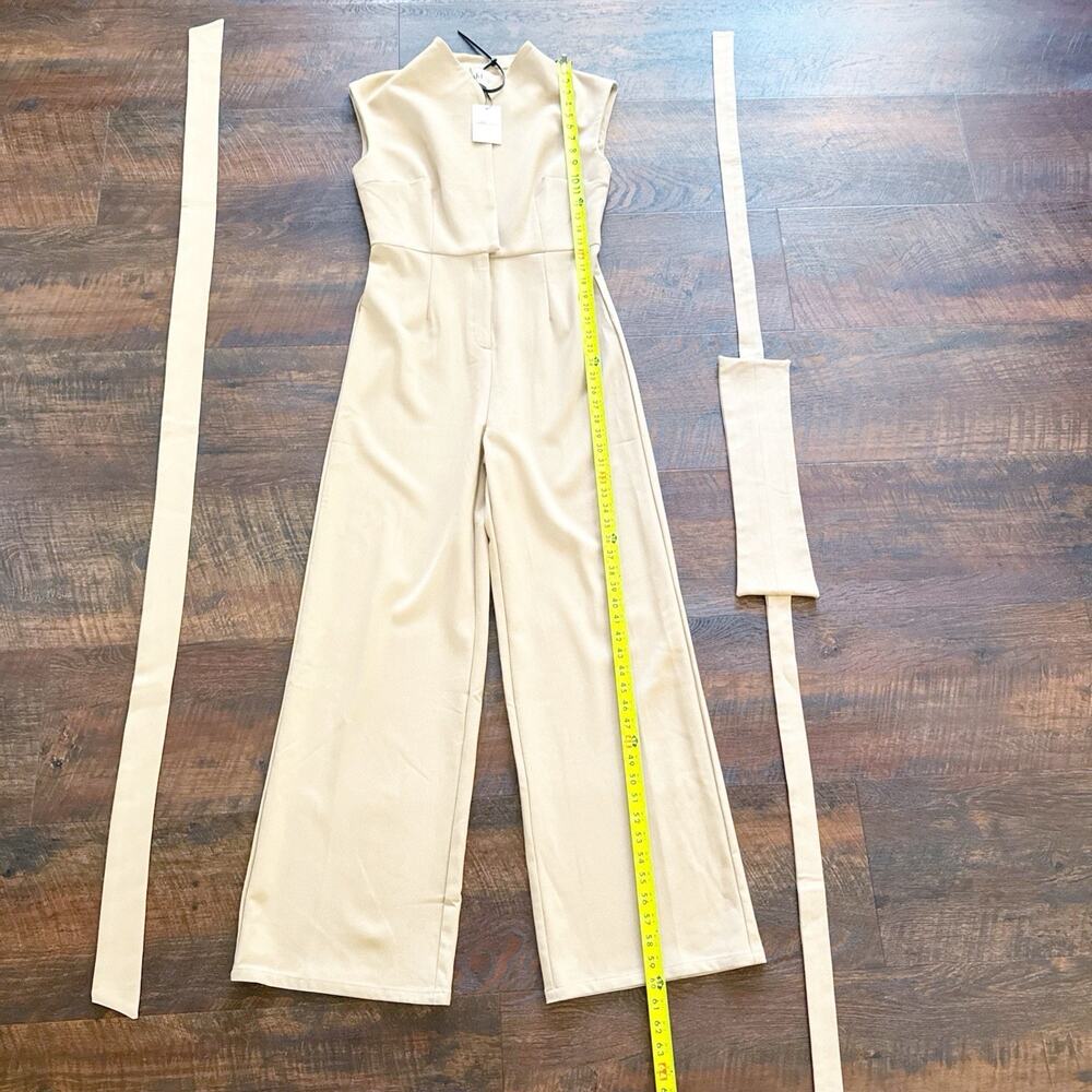 ODD MUSE Ultimate Muse Wide Leg Sleeveless Jumpsuit Camel Chic Size Medium New - Picture 10 of 13